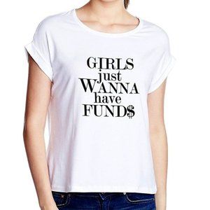 Casual T-Shirt White Color Cotton Printed T-Shirt For Girls